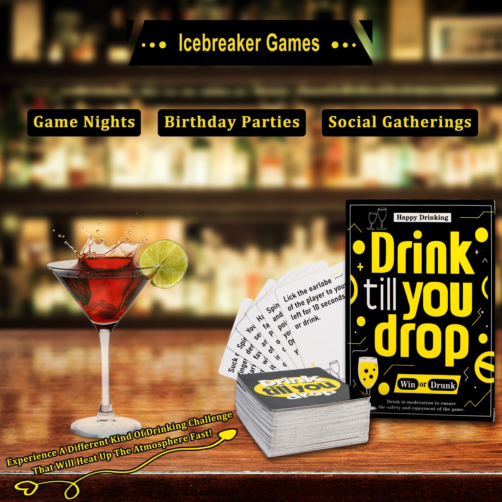Sondeng 150PCS Drinking Games for Adults Drinking Card Games Adult Party Games Date Night Games Hen Party Games for Multiple Hilarious Risk Dares Interactive Challenge Play with Couples Families - Image 4