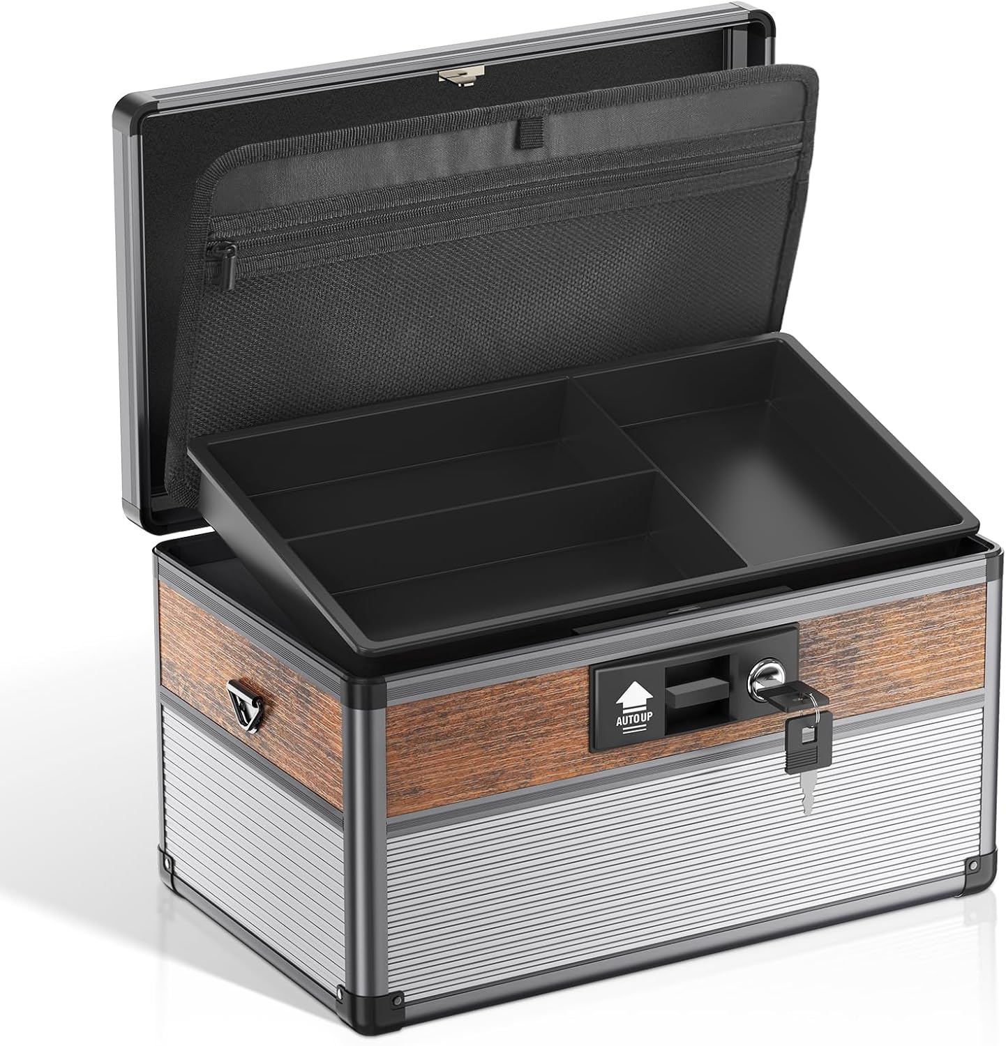 Medicine Lock Box,locking medicine box, Security Lock Boxes?Medium Black? 12 x 7.68 x 7.87 Inch, First Aid Key Safe Box for Medication