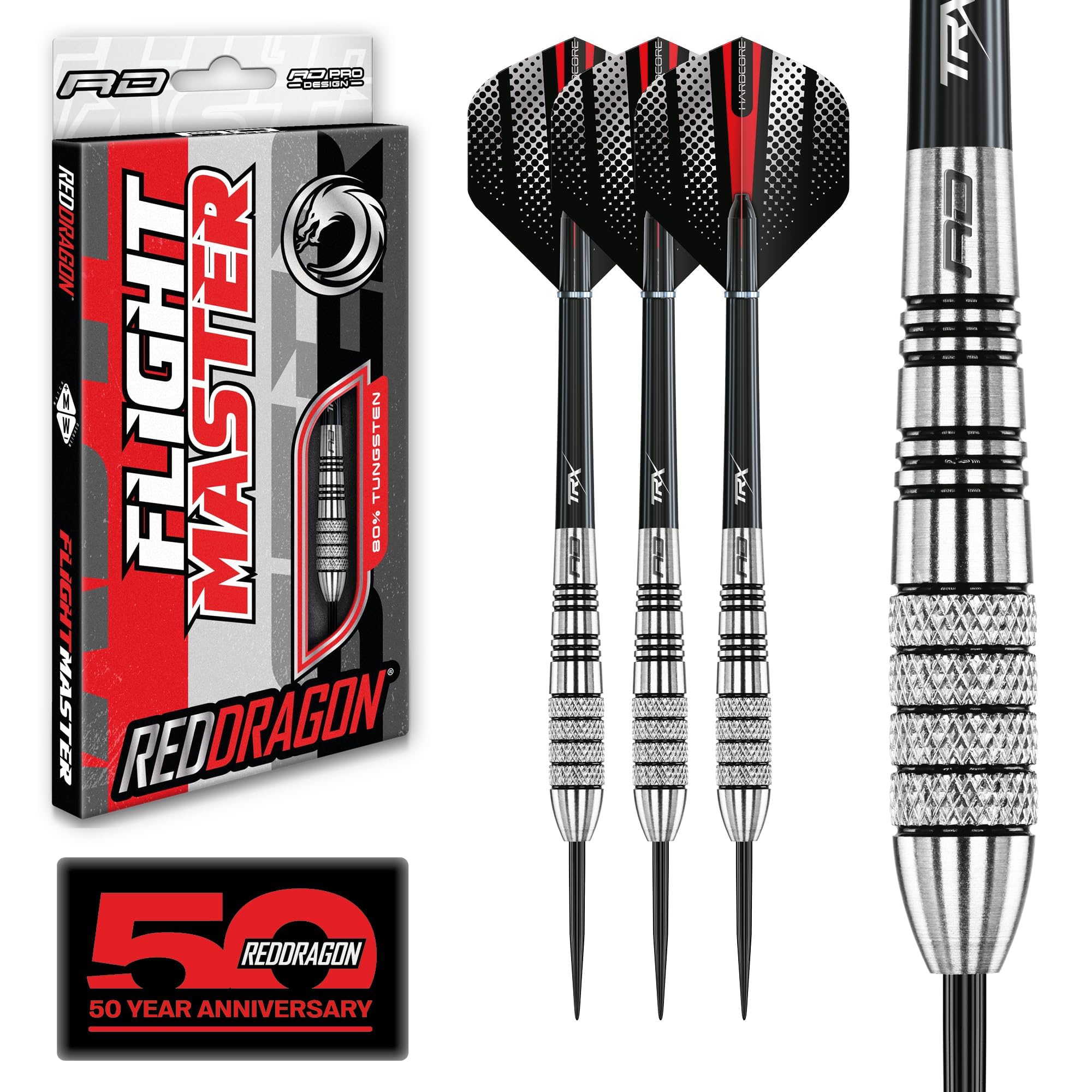 Darts – Sidewinder Series – Professional 80% Tungsten Darts Set with Dart Flights and Shafts - Available in 23g, 25g, 27g & 30g