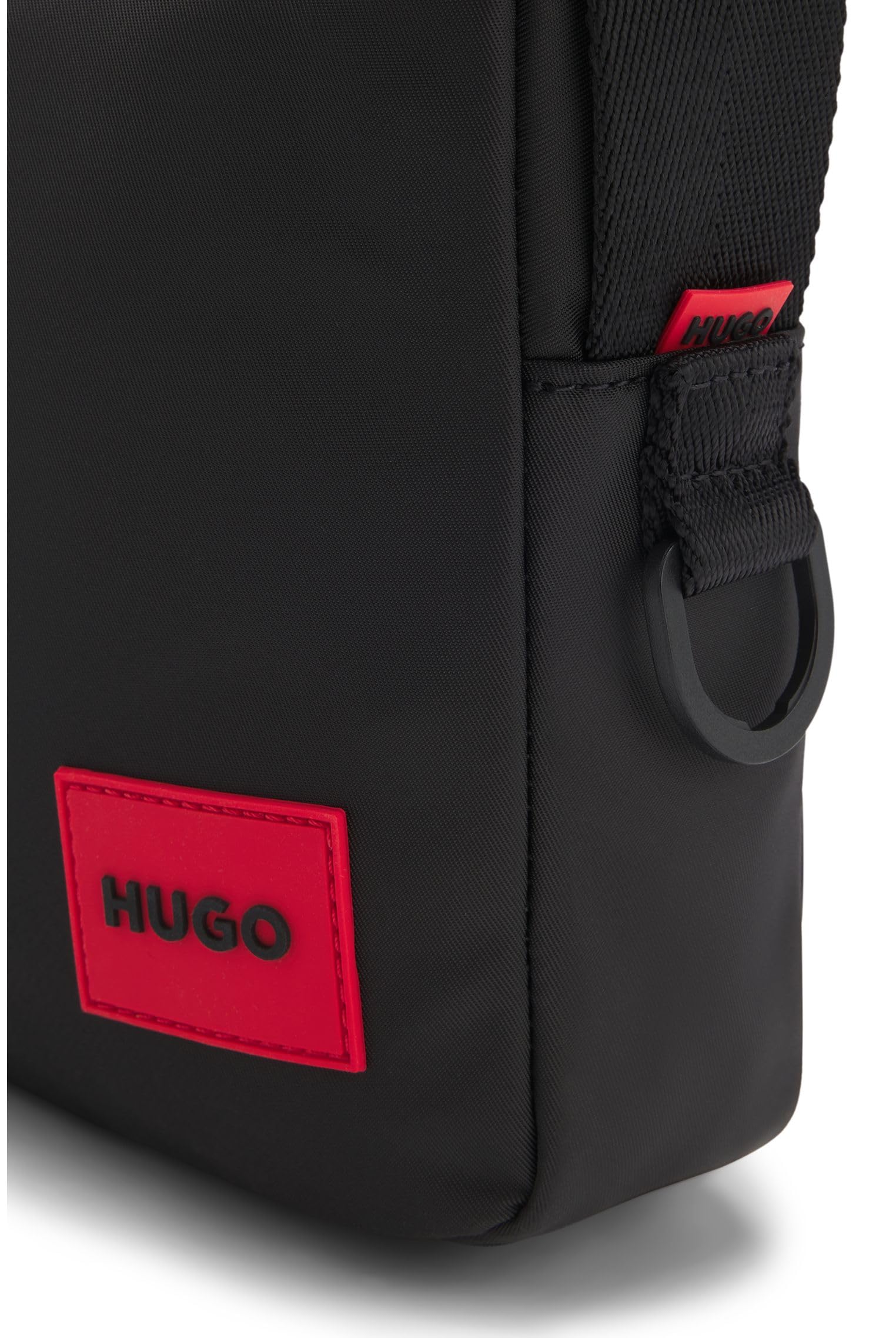 HUGO Herren Ethon 2.0N NS zip Reporter-Tasche mit gummiertem Logo-Label