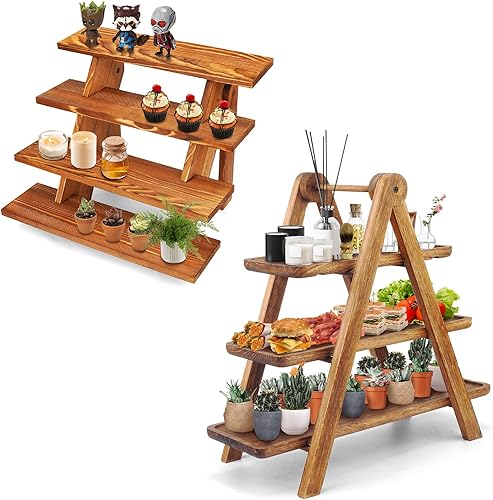 Soporte de exhibición de madera para cupcakes de madera, sin herramientas, elevadores rústicos para exhibición, ideal para manualidades, estantes disponible en Yaxa Colombia