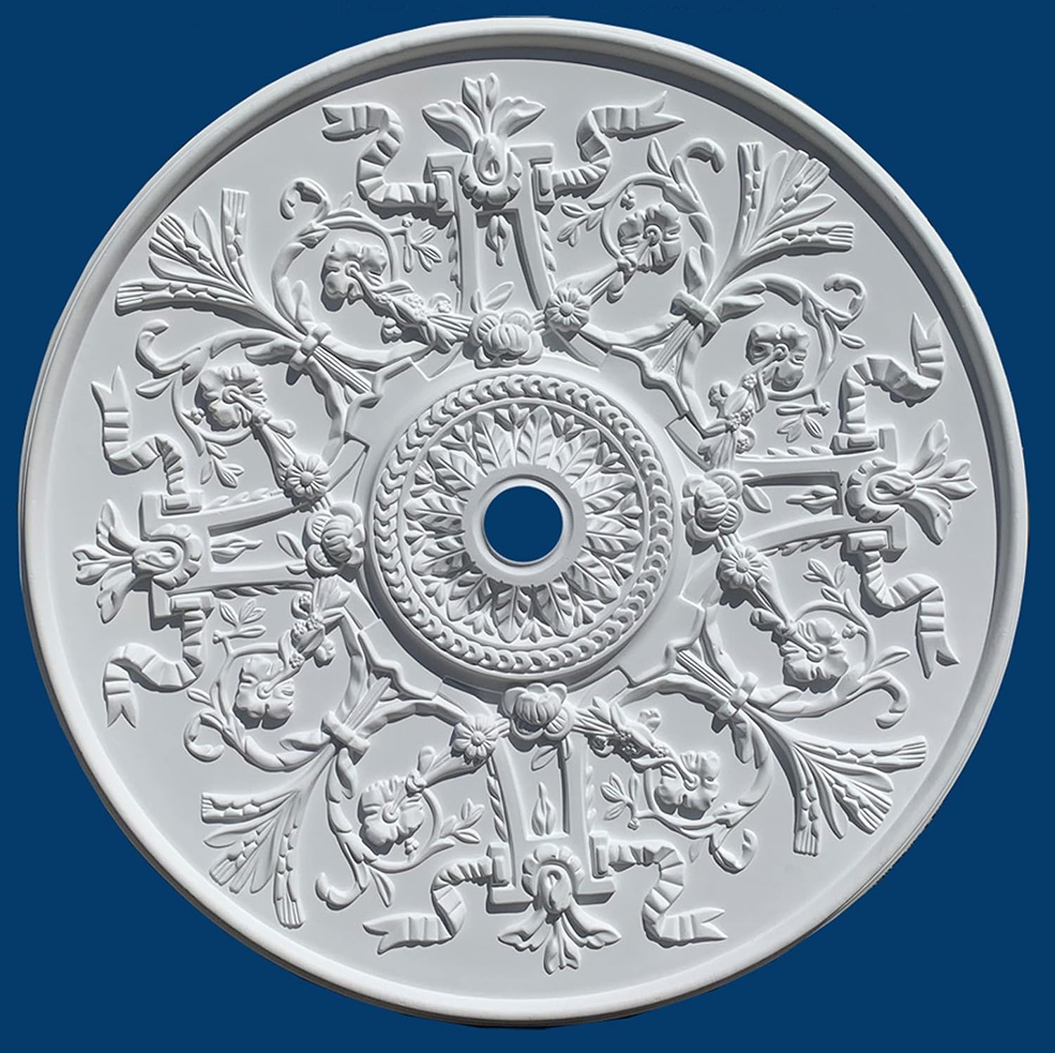 Imperial Productions Ceiling Medallion IPNP1029H-POL Whimsey Style Diameter 33", Hole 3-3/4", made from ArchPolymerTM