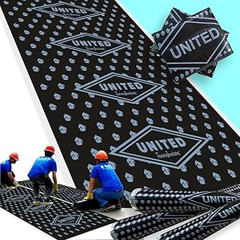 UNITED Brand - [ 12 Meter Length ] Black Tar Felt Sheet For Roofs Waterproofing Sealing Tar Sheet Waterproofing Membrane (Black - 1mm Thickness | Length 12 Meter(6M+6M) x Width 3 ft)