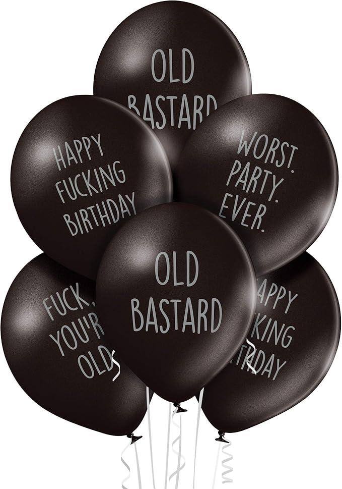 Funny Party Pieces Abusive Birthday Balloons Pack Of 12 Different Funny Offensive