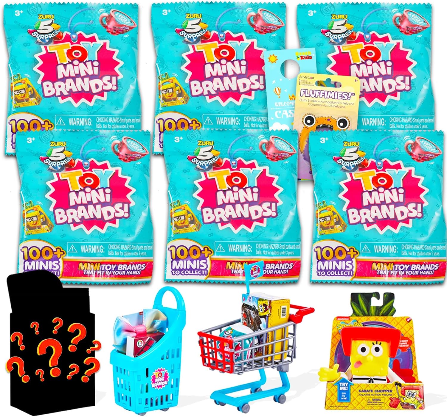 ZURU Toy Mini Brands Blind Bags Party Favors 6 Pack - Bundle with 6 Mini Brands Mystery Figures Toys Plus Stickers | Toy Mini Brands Mini Figurines Goodie Bags