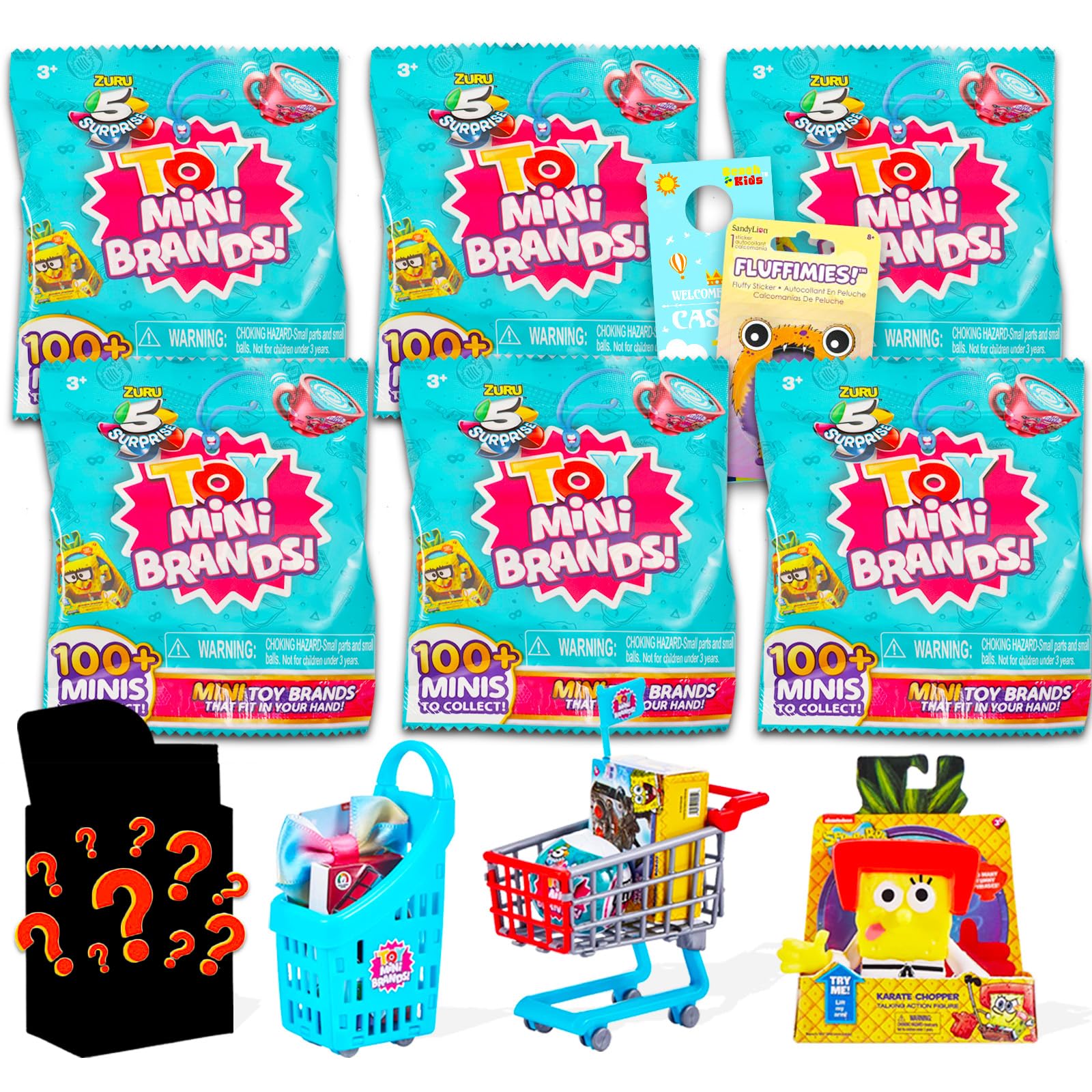 ZURU Toy Mini Brands Blind Bags Party Favors 6 Pack - Bundle with 6 Mini Brands Mystery Figures Toys Plus Stickers | Toy Mini Brands Mini Figurines Goodie Bags
