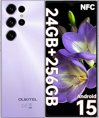 OUKITEL C61 Pro Teléfono celular desbloqueado - 24GB+256GBSD 1TB Android 15 Teléfonos, pantalla HD+ de 6.88", teléfonos con batería de 5150mAh,