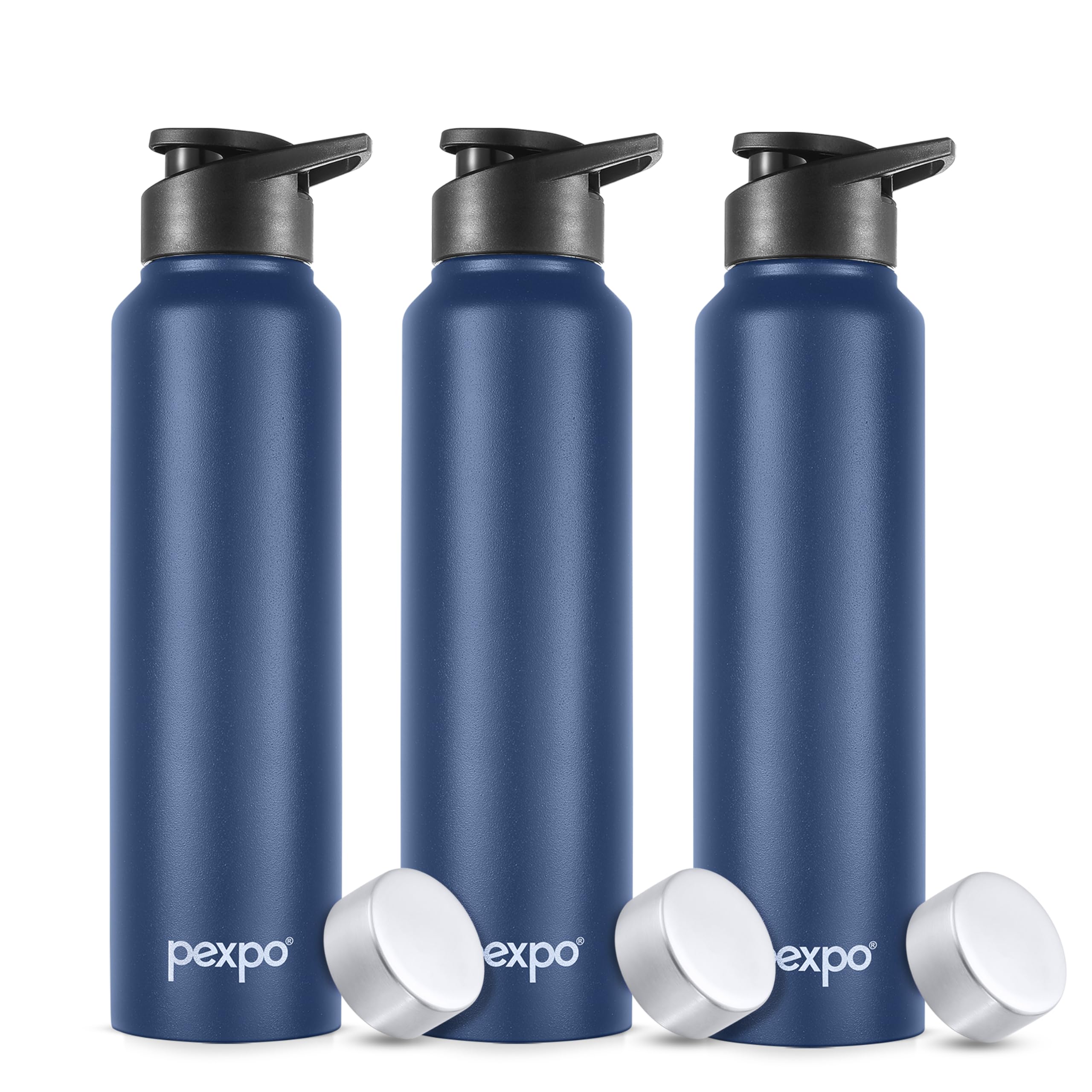 Go24 pexpo Stainless Steel Water Bottle Chromo Denim Blue 950ml