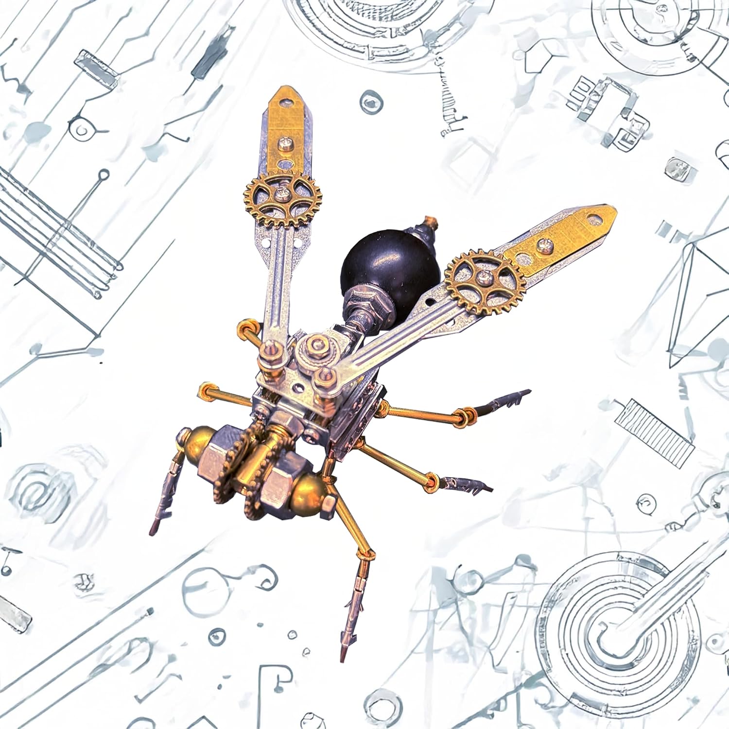 3D Metal Model Kits, Insect Wasp Bug Mechanical Steampunk Sculpture,DIY Projects Metal Building,Arts and Craft Sets,Making Kit,Birthday Gifts, (Mechanical Wasp)