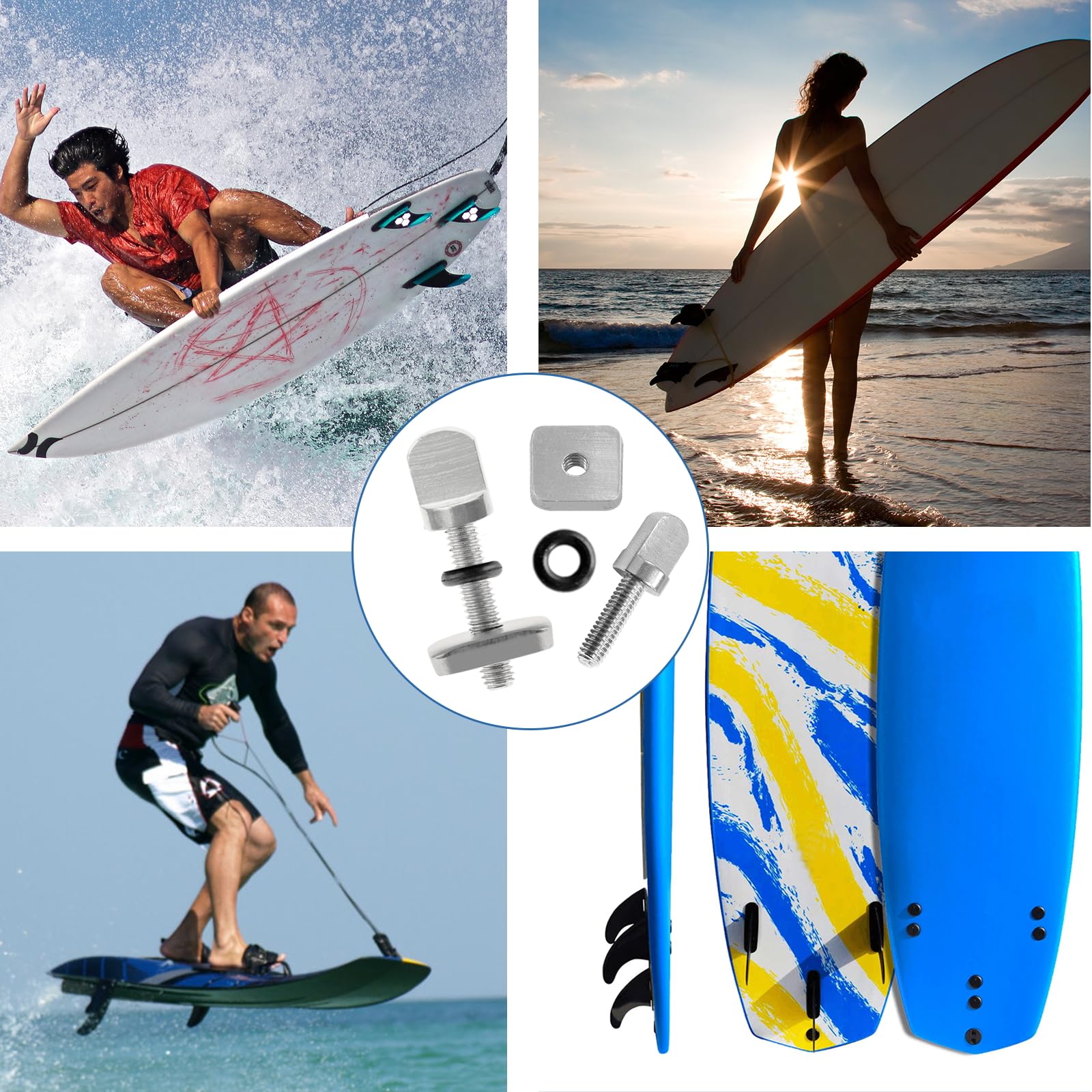 Tornillo para Tabla de Surf Acero Inoxidable 10 Piezas Accesorios Paddle Surf