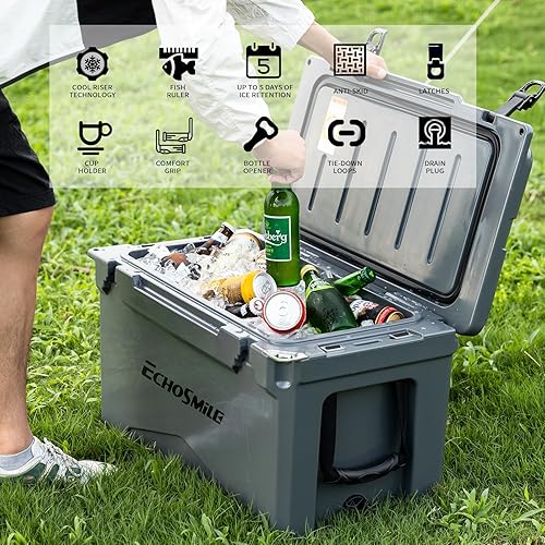 Miniatura 2 de EchoSmile Enfriador rotomoldeado de 253035406075 cuartos de galón, construido para soportar los rigores del viaje