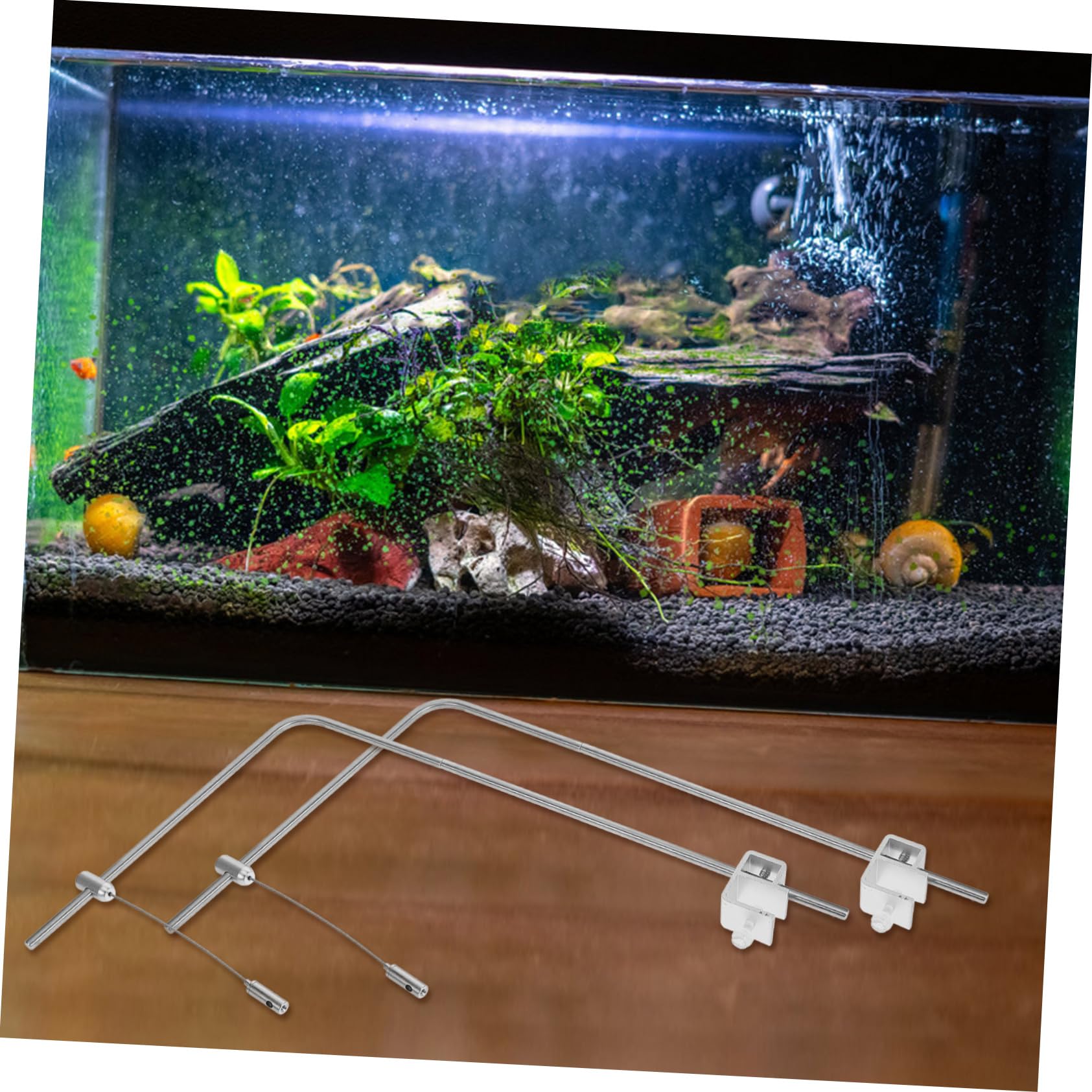 1para Regulowanych Uchwytów Do Lamp Akwariowych Aluminium Wszechstronny Stojak Oświetlenie Do Akwariów Zbiorników Wodnych Idealny Instalacji Lamp Dla Miłośników Ryb