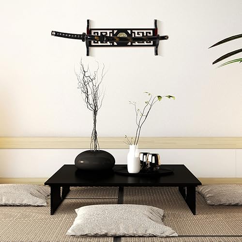 Miniatura 3 de Gerrii Katana 1 Tier Sword Wall Mount Sword Holder Display Hanger Gifts for Valentine Red Velvet Padded Japanese Wakizashi Samurai Display Rack