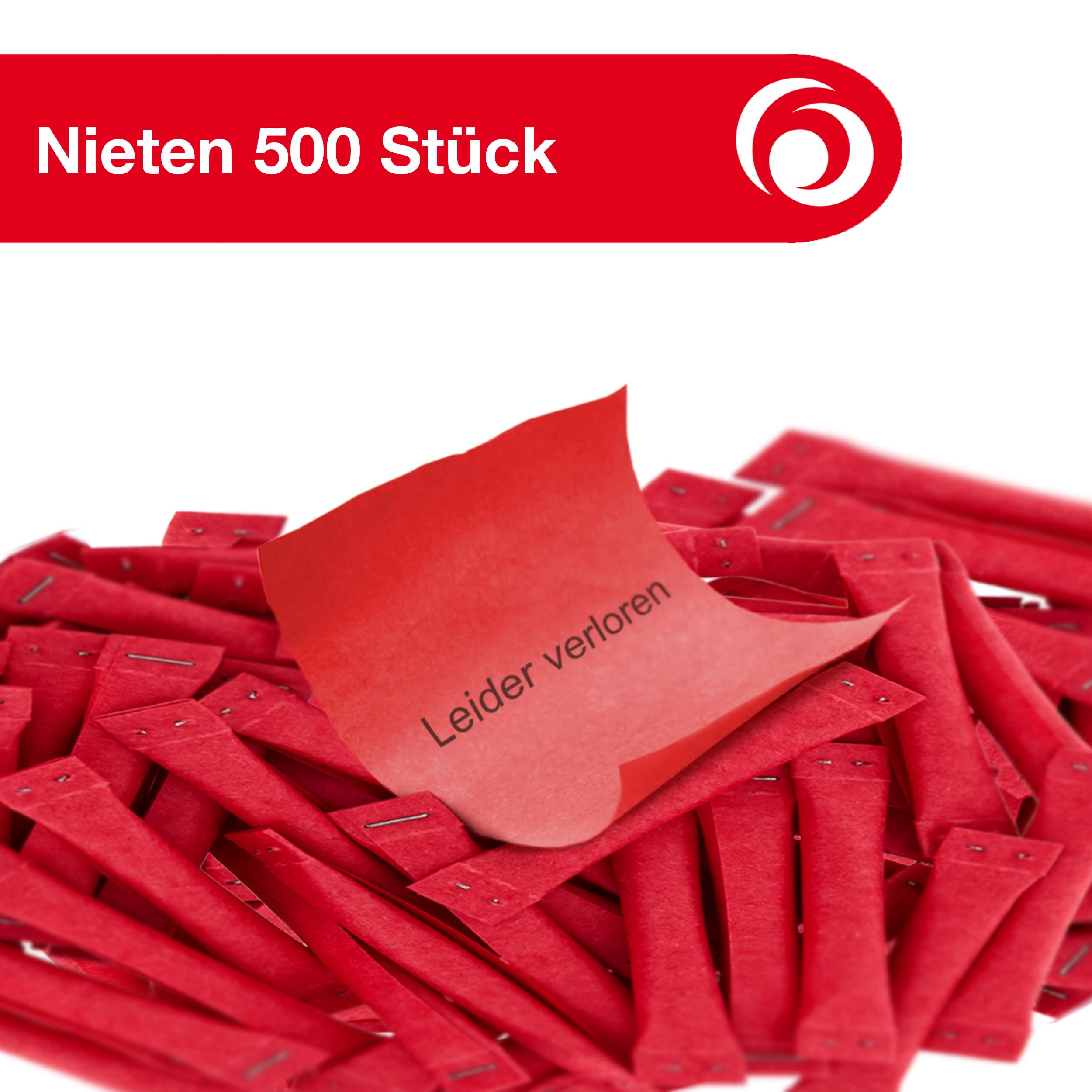 herlitz Nieten Lose, 500 Stück, Aufdruck: Leider verloren, Farbe Rot, Tombola, Gewinnspiel