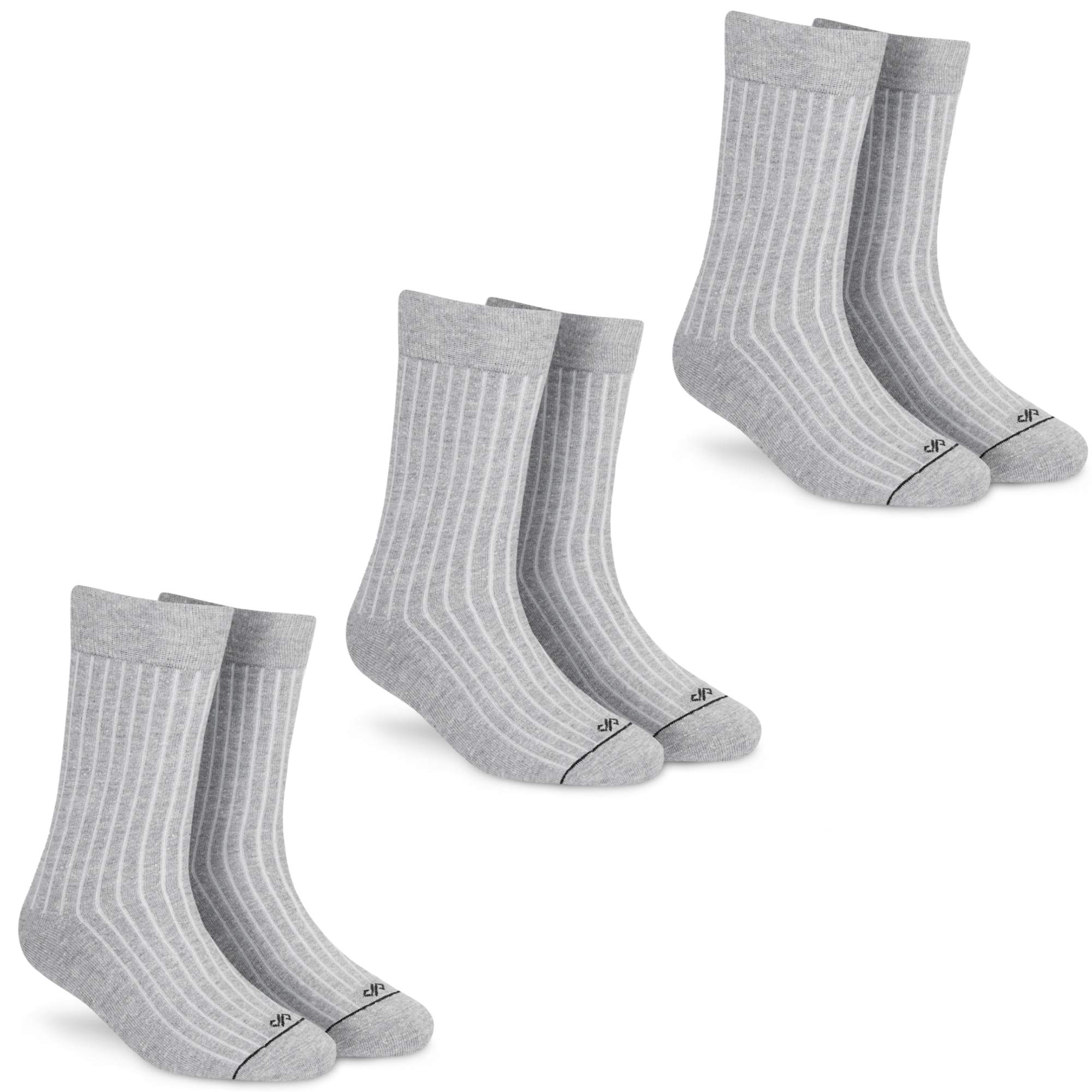 DYNAMOCKS Men & Women Crew Length Socks (Combo Pack of 3 Pairs; Grey; Combed Cotton; Anti Odour; Breathable; Durable) Free Size (Shoe Size India/UK 7-12)