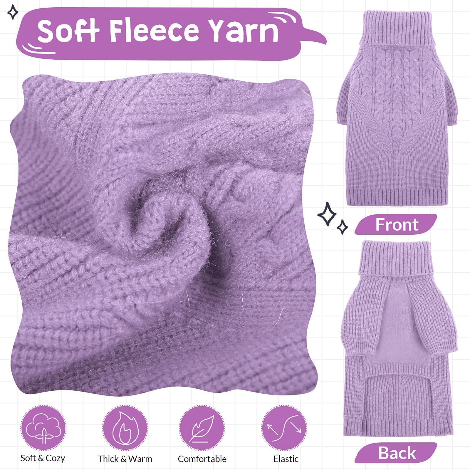 犬服 ドッグウェア セーター 小型犬用 紫 Sサイズ QUEENMORE Amazon | QUEENMORE 犬服 冬 セーター いぬのふく ドッグウェア 犬の服