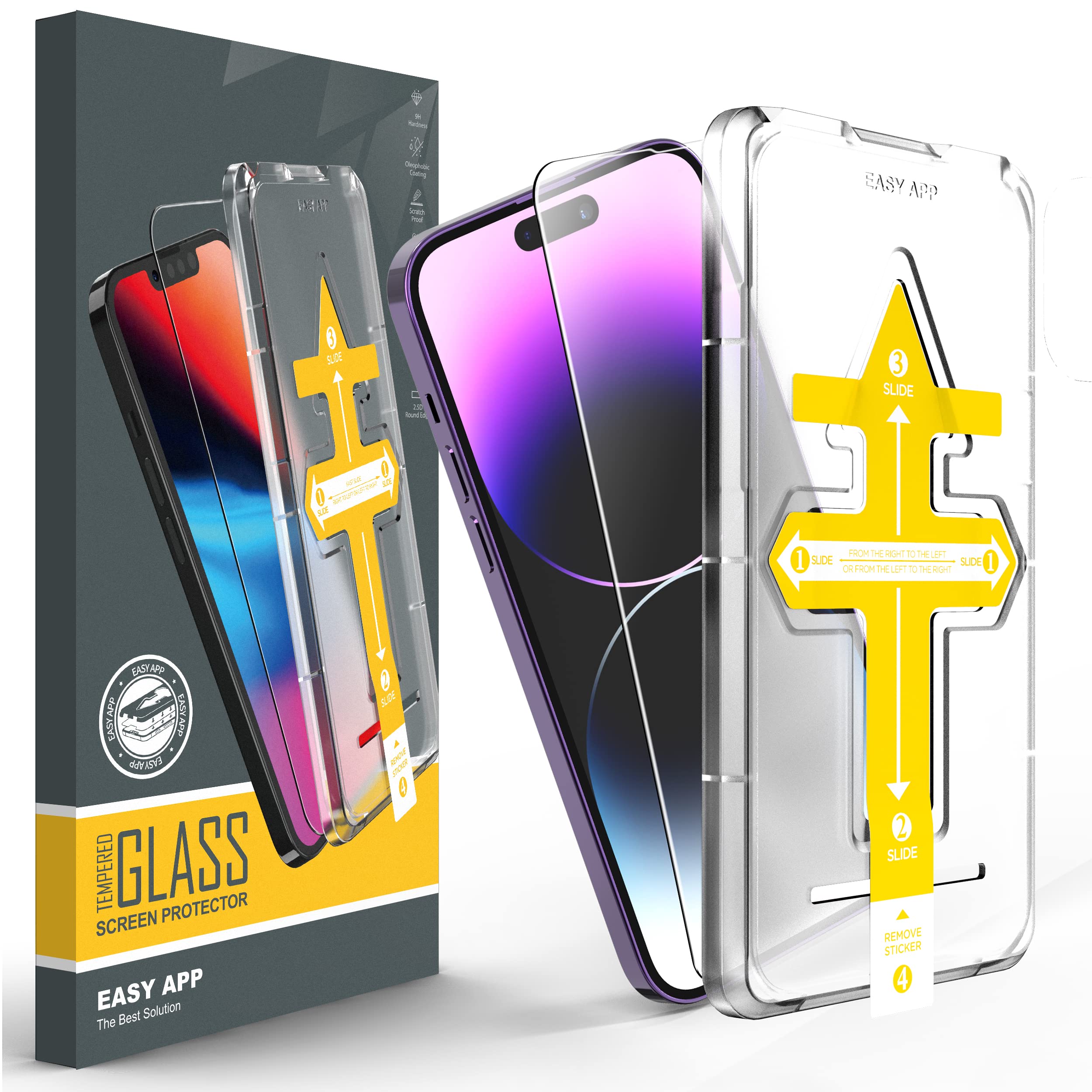 Sponsored Ad – Tempered Glass Screen Protector with Alignment Frame for iPhone 14 Plus/13 Pro Max (Pack of 2)