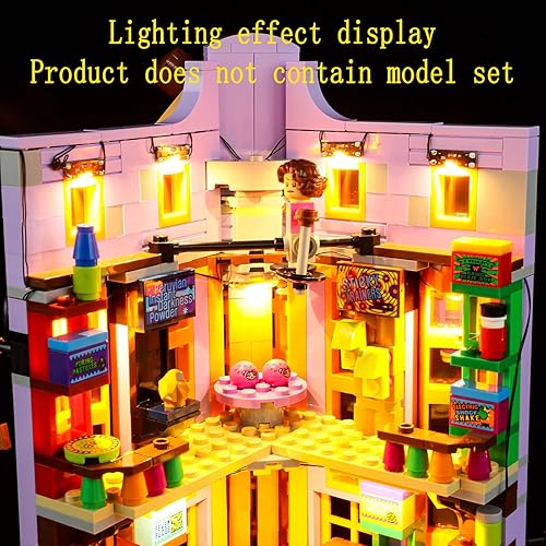 Miniatura 6 de Kit de luces LED compatible con Lego Diagon Alley Weasleys' Wizard Wheezes - Juego de iluminación para el juego de modelos 76422 (juego de modelos