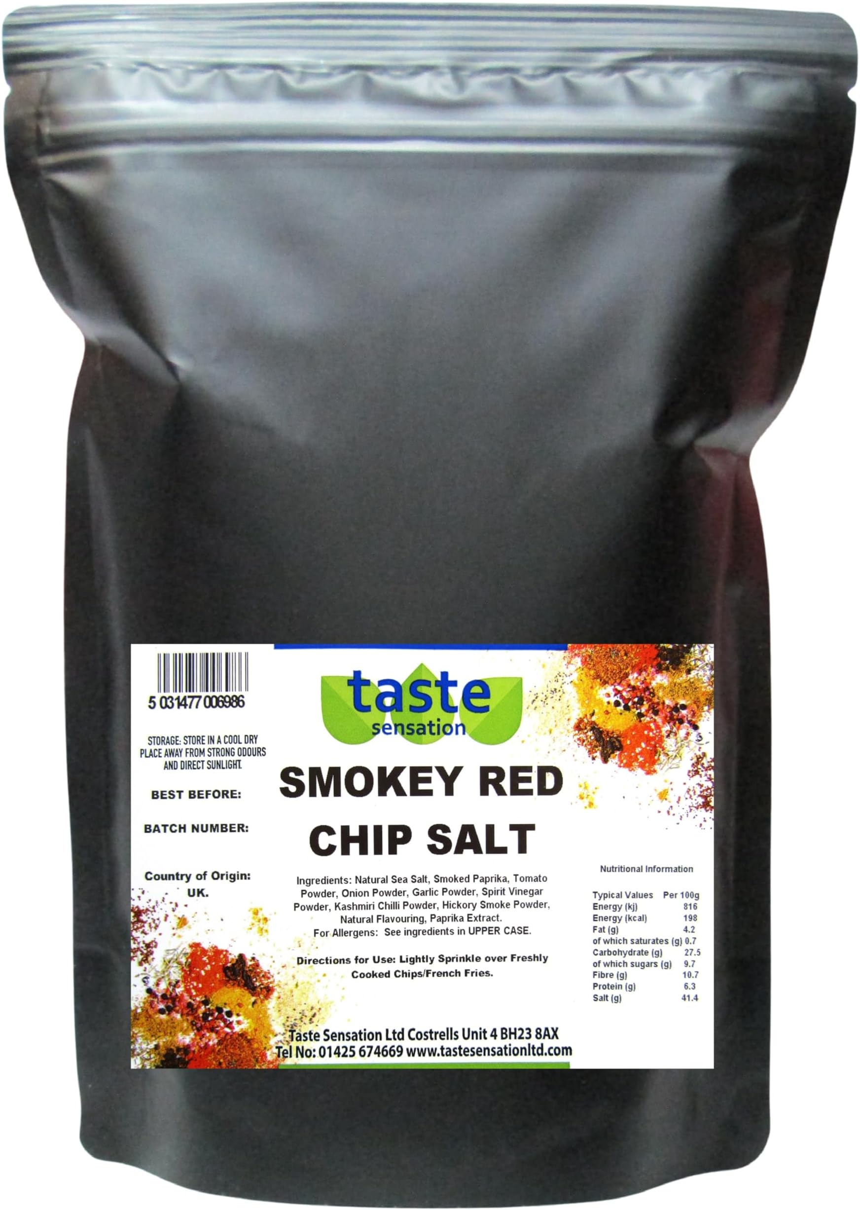 Taste Sensation Smokey Red Chip Salt Sprinkle - 500g Resealable Pouch