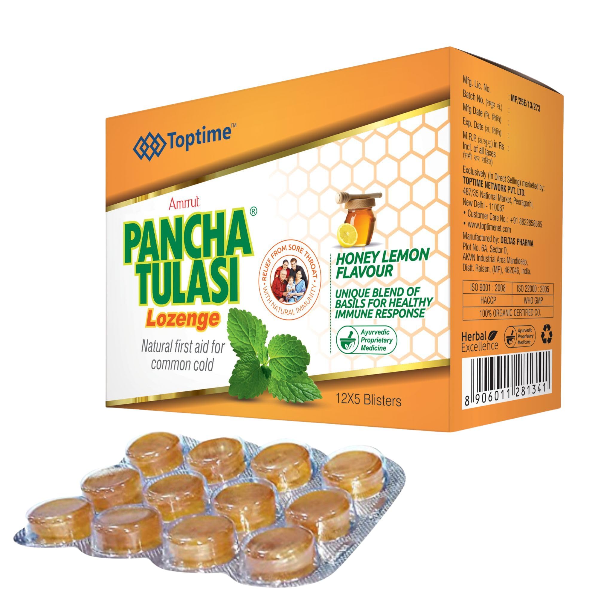 Deltas Panch Tulsi Lozenges - Ayurvedic Immunity Support & Respiratory Health Tablets (60 Count)-image-31