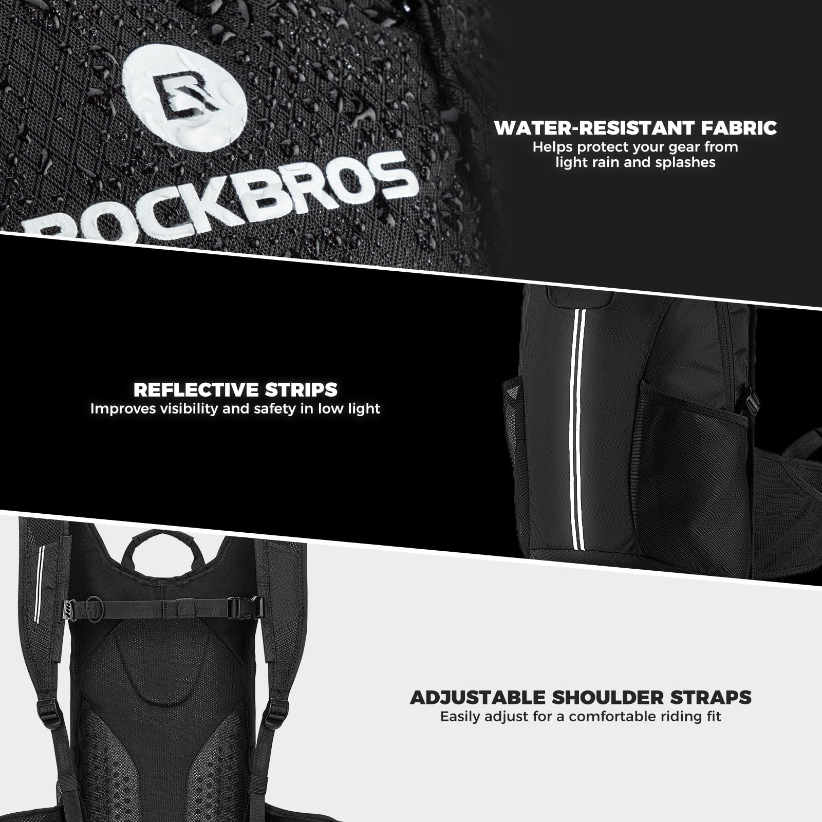 ROCKBROS Wanderrucksack 20L Trekkingrucksack Faltbar, Ultraleicht Reißfest | Outdoor Rucksäcke Mit Rückenbelüftung Herren Damen, für Camping Wandern Reisen Klettern Bergsteigen