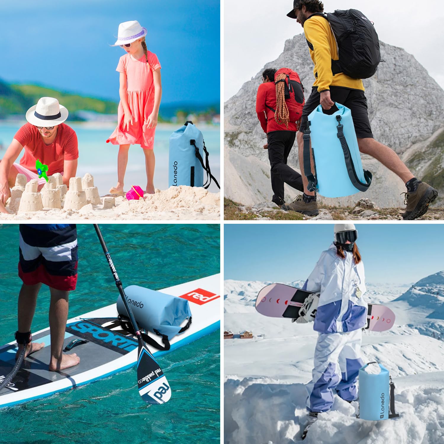 Bolsa seca impermeable para mujeres y hombres, 30 L, ligera, bolsa de almacenamiento en seco, mochila para viajes, natación, canotaje, camping, picnic, kayak, senderismo, esquí, camping y playa