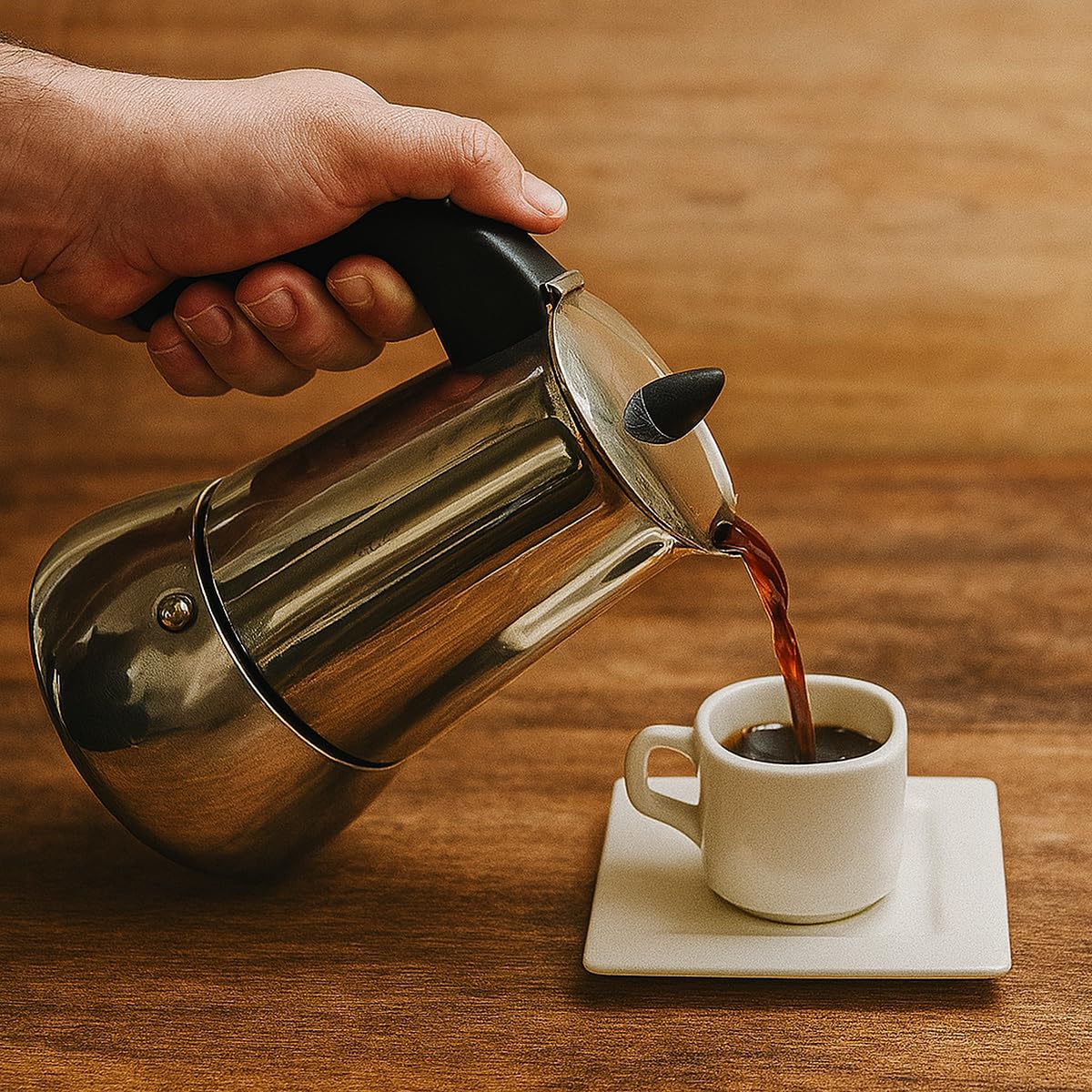 Valira Cafeteras - Cafetera Isabella de 10 tazas hecha con acero inoxidable, apta para inducción