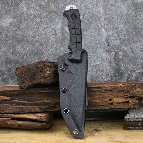Miniatura 9 de F399 DC53 Hoja de acero y mango G10 Cuchillo de hoja fija con para exteriores, táctico, camping, caza y EDC, funda K negro (negro)