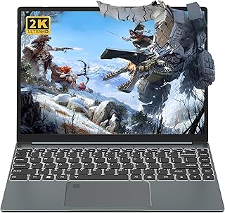 Fsjun laptop【Win 11 Pro/MS Office 2019】 14.1 Inch Metal Shell 2160x1440 IPS Display High Speed Celeron N5105(2.0GHz) Processor DDR4 16G/512GB SSD High Performance Notebook PC/Type-C(16G+512GB,Gray)