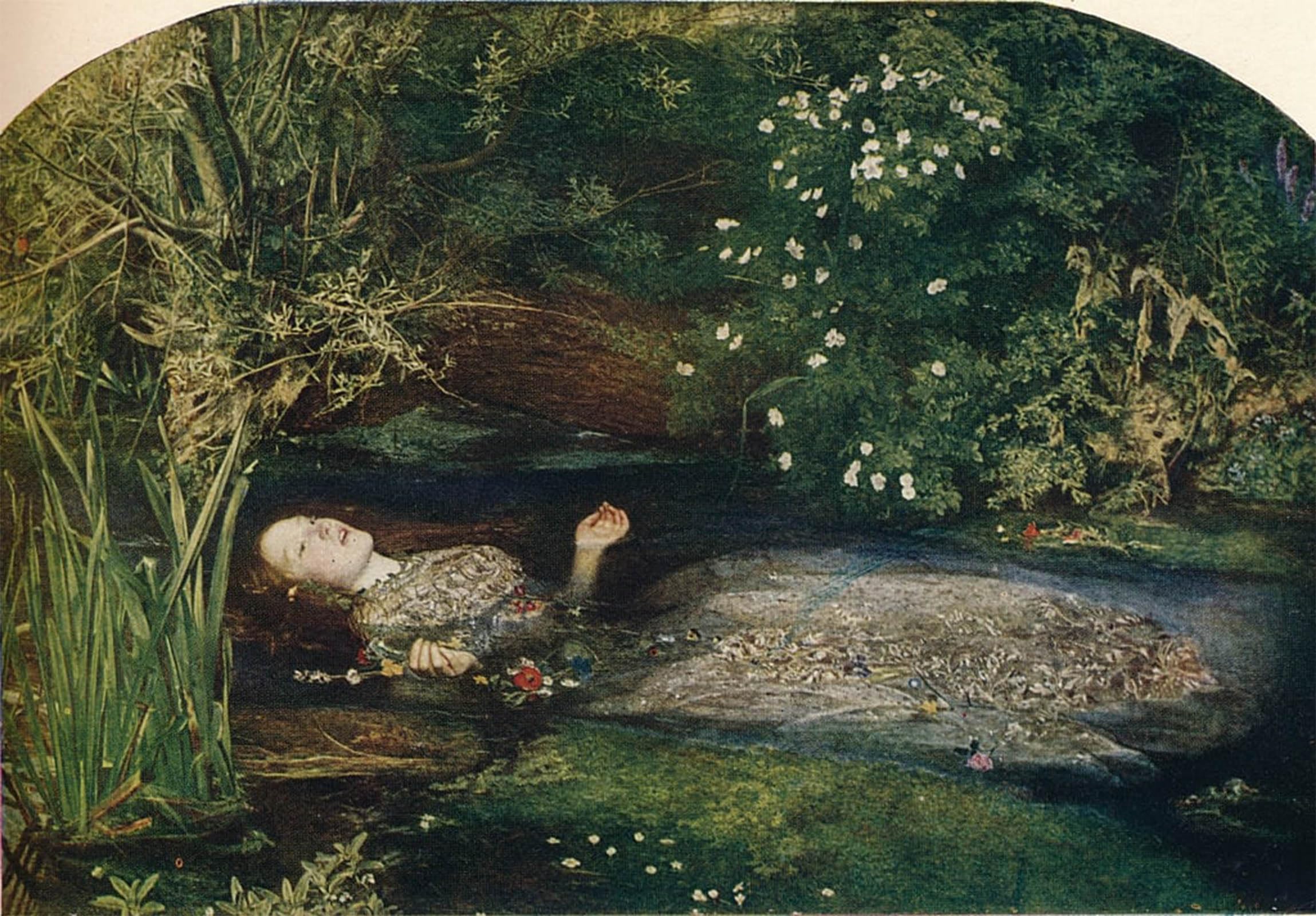 ARTXLXXBN Famous Painting Canvas Artwork Graffiti Print Ophelia by John Everett Millais Portrait Canvas Image for Home Decor 60x90cm