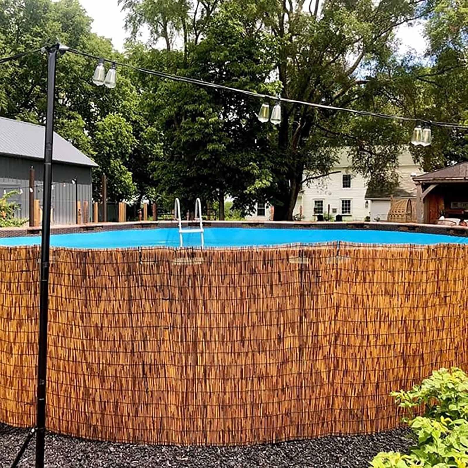 Arelles in Canniccio,Recinzione Giardino Esterno Rinforzato,Rotoli di Recinzione di bambù Naturale,Decorazione Murale Moderna Facile da Installare,Protezione Solare per Giardino Privacy(H140xL500cm/4