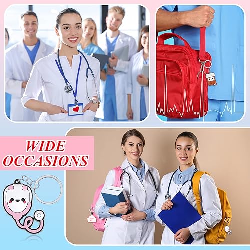 Miniatura 6 de Henoyso Paquete de 72 regalos para enfermeras para mujeres, llavero de enfermera, regalos de semana de enfermeras, accesorios de regalo de Navidad a