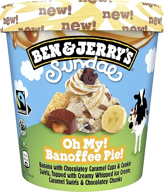 Ben & Jerry's Oh My! Banoffee Pie! Sundae Ice Cream made with Fairtrade