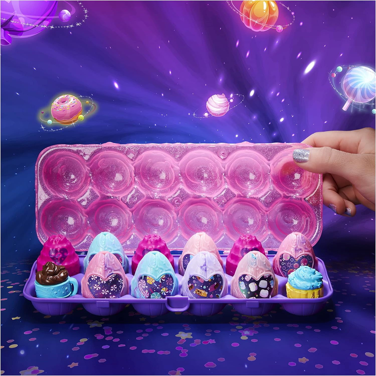 Hatchimals CollEGGtibles, Cosmic Candy Limited Edition Secret Snacks 12-Pack Egg Carton, Easter Gifts, Kids Toys for Girls Ages 5 and up