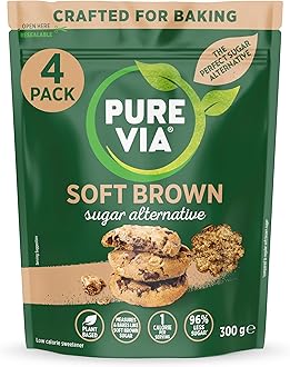Soft Brown Sugar Alternative - Keto and Vegan Friendly Sweetener for Baking - 300G (Pack of 4)