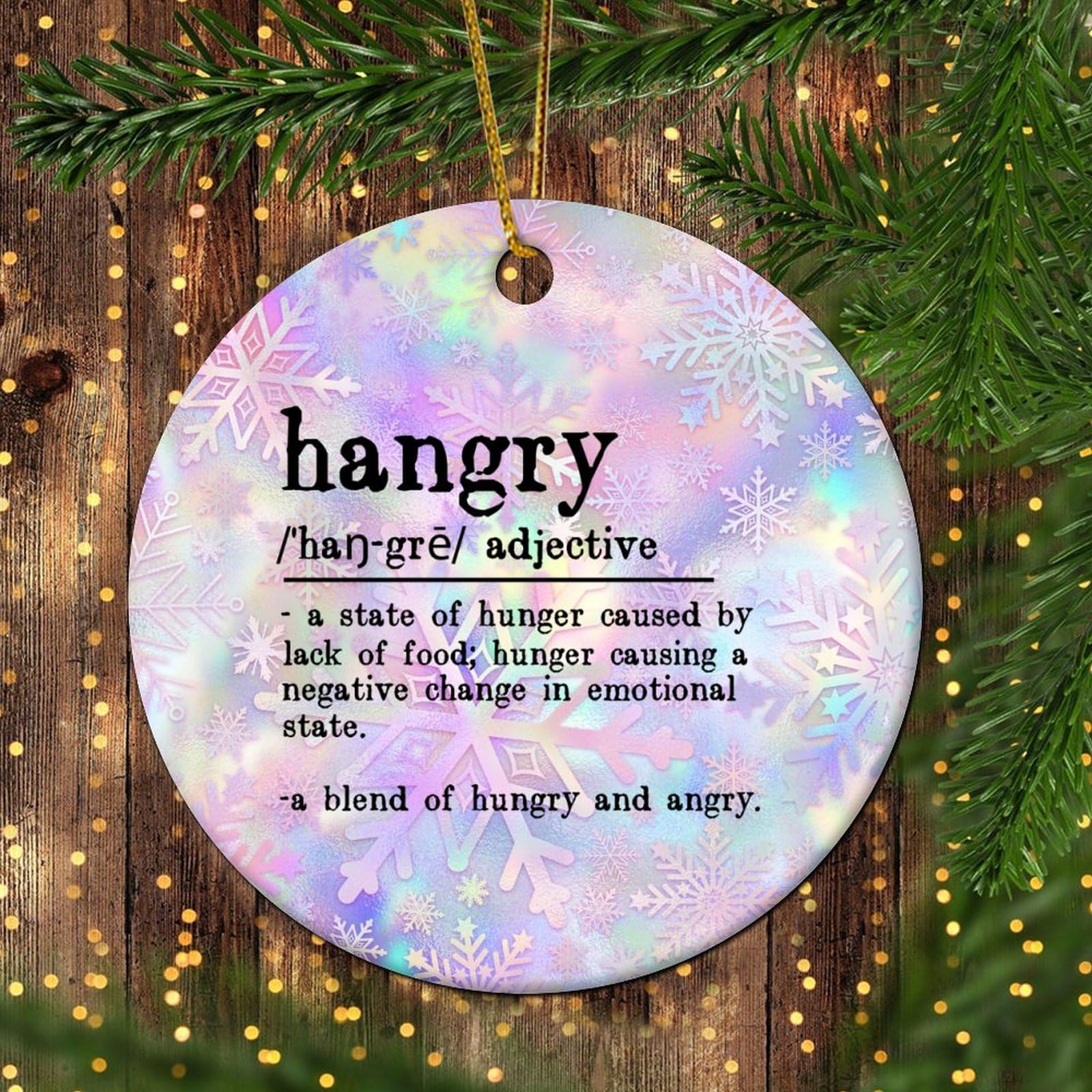 Hangry Definition Décorations de Noël suspendues pour arbre flocon de neige