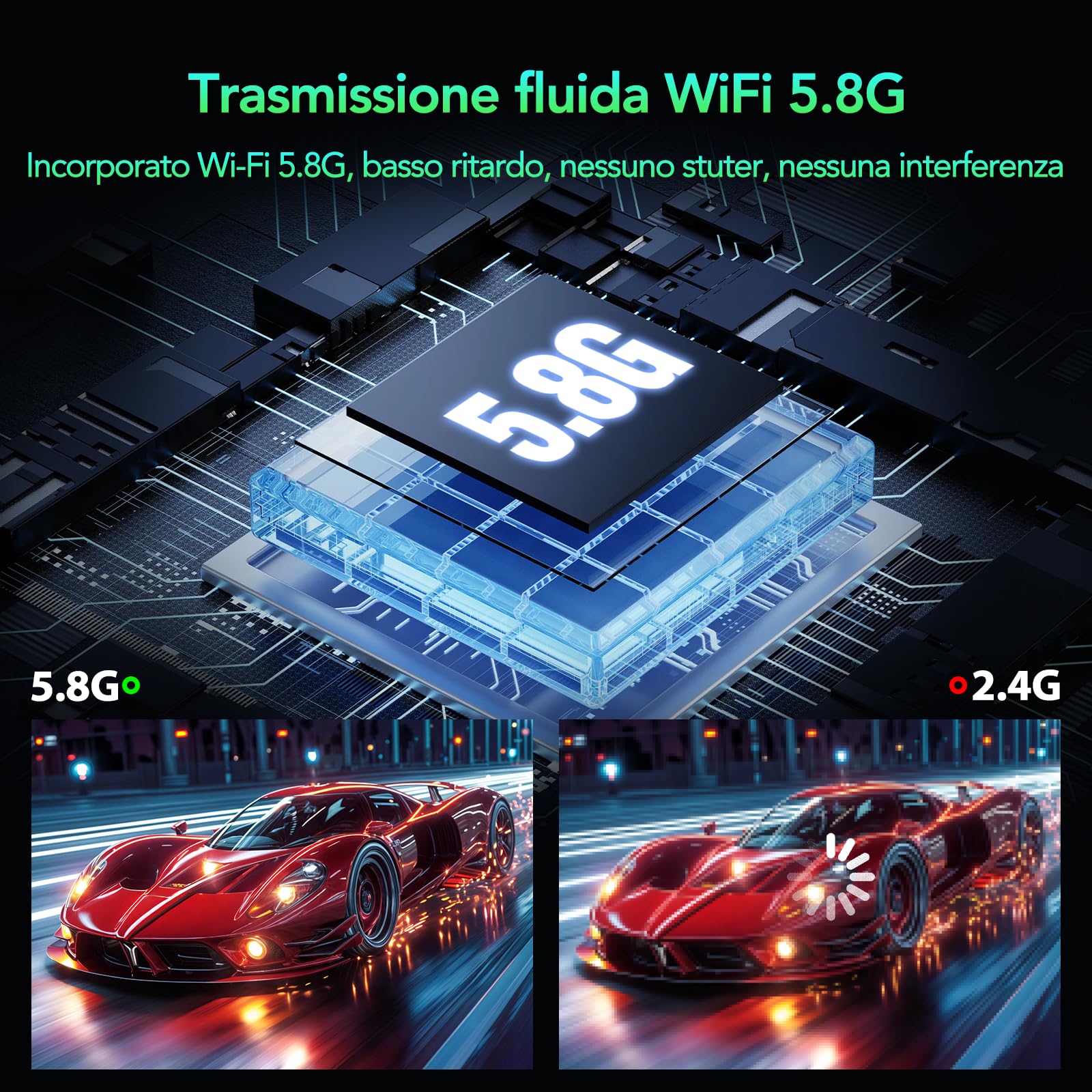 ICZI Transmisor y Receptor HDMI inalámbrico 4 K 30 Hz, 50 m de Alcance, 2,4/5,8 GHz, para Ordenador portátil, PC, HDTV, proyector