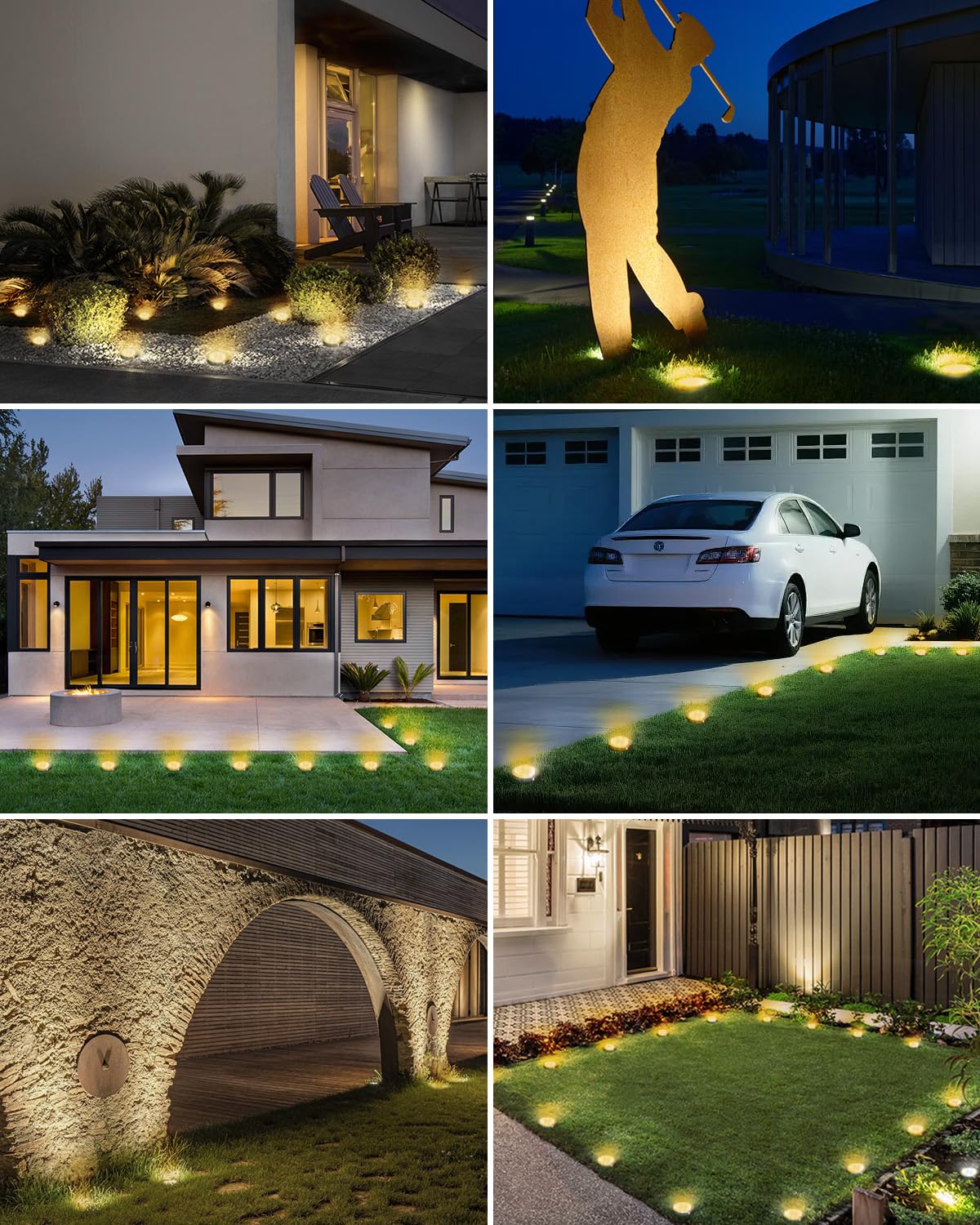 btfarm 8 Paquetes Luces Solares LED Exterior Jardin Suelo, 8 LED Luz Solar Exterior Jardin, IP65 Impermeable Lamparas Solares Suelo Camino, Césped, Patio, Terraza (Blanco Cálido)