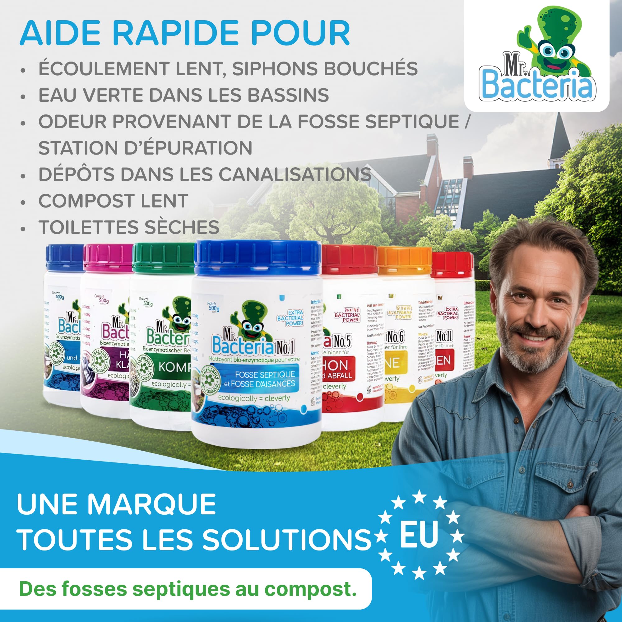Mr. Bacteria No. 4 Nettoyant enzymatique pour Votre Compost, Activateur de Compost 500 g - 1 pièce