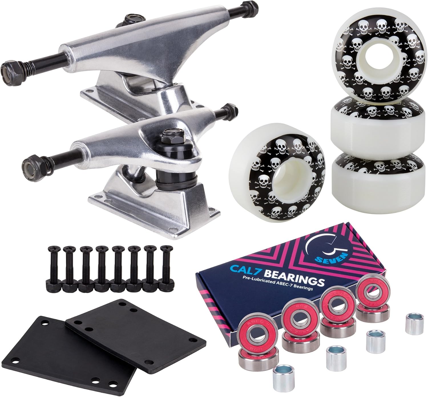 Cal 7 129mm, 139mm Skateboard Trucks, Wheels Combo