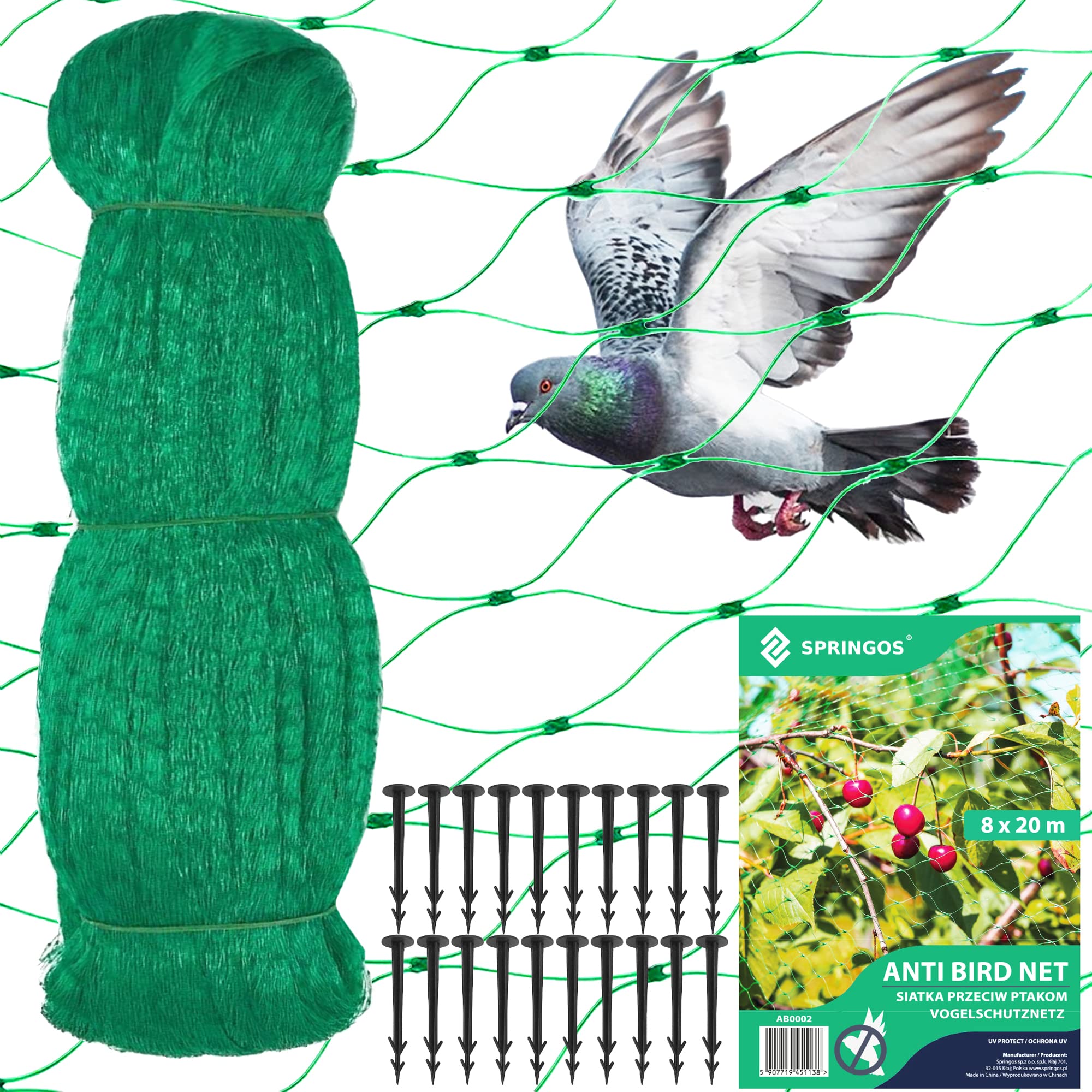 VTOCC Rete Di Protezione Per Uccelli (15 Mx15 M) Con Rete Da 6 Cm Per