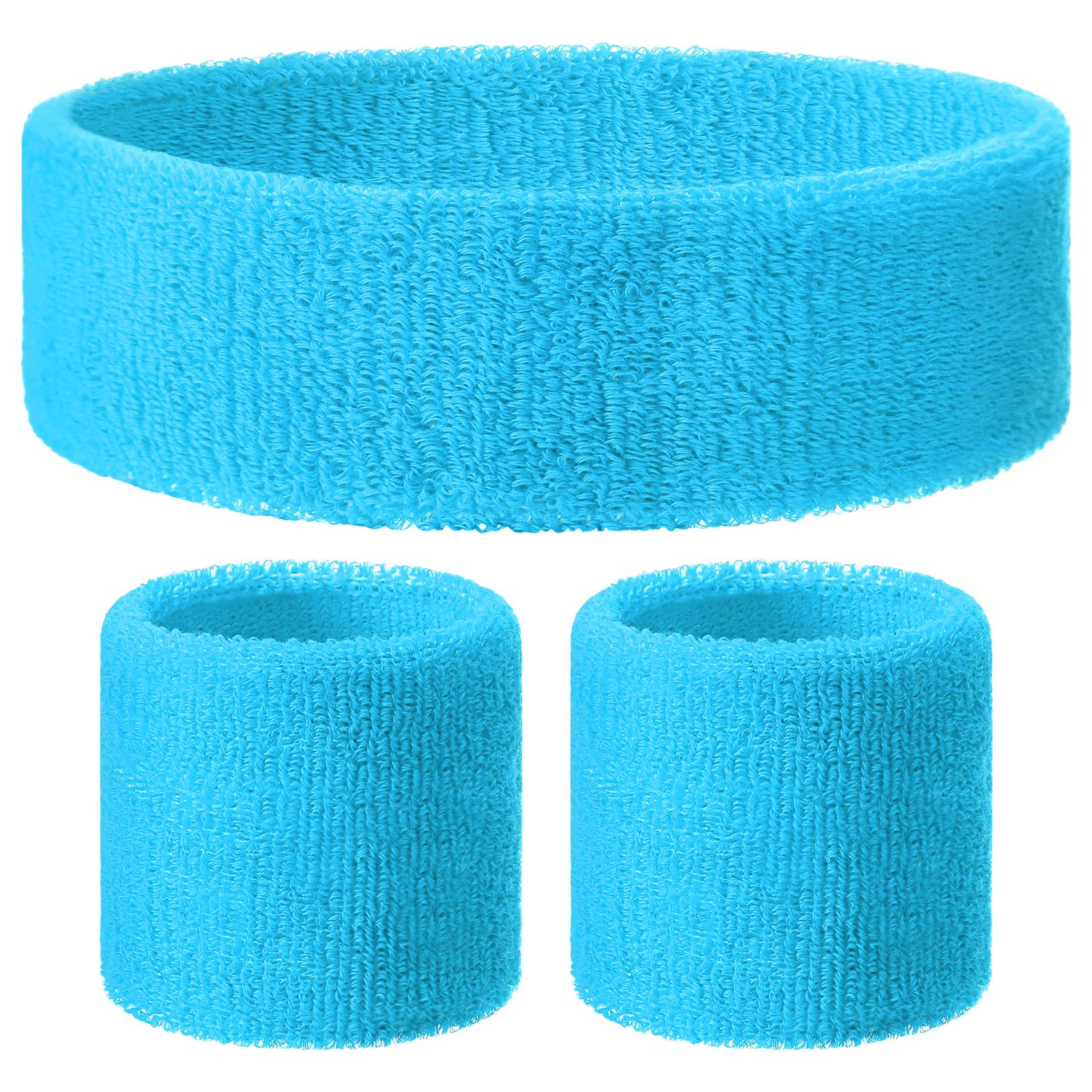 Knitgrip 3 Pack Neon Sweatbands Set Headband Wristband
