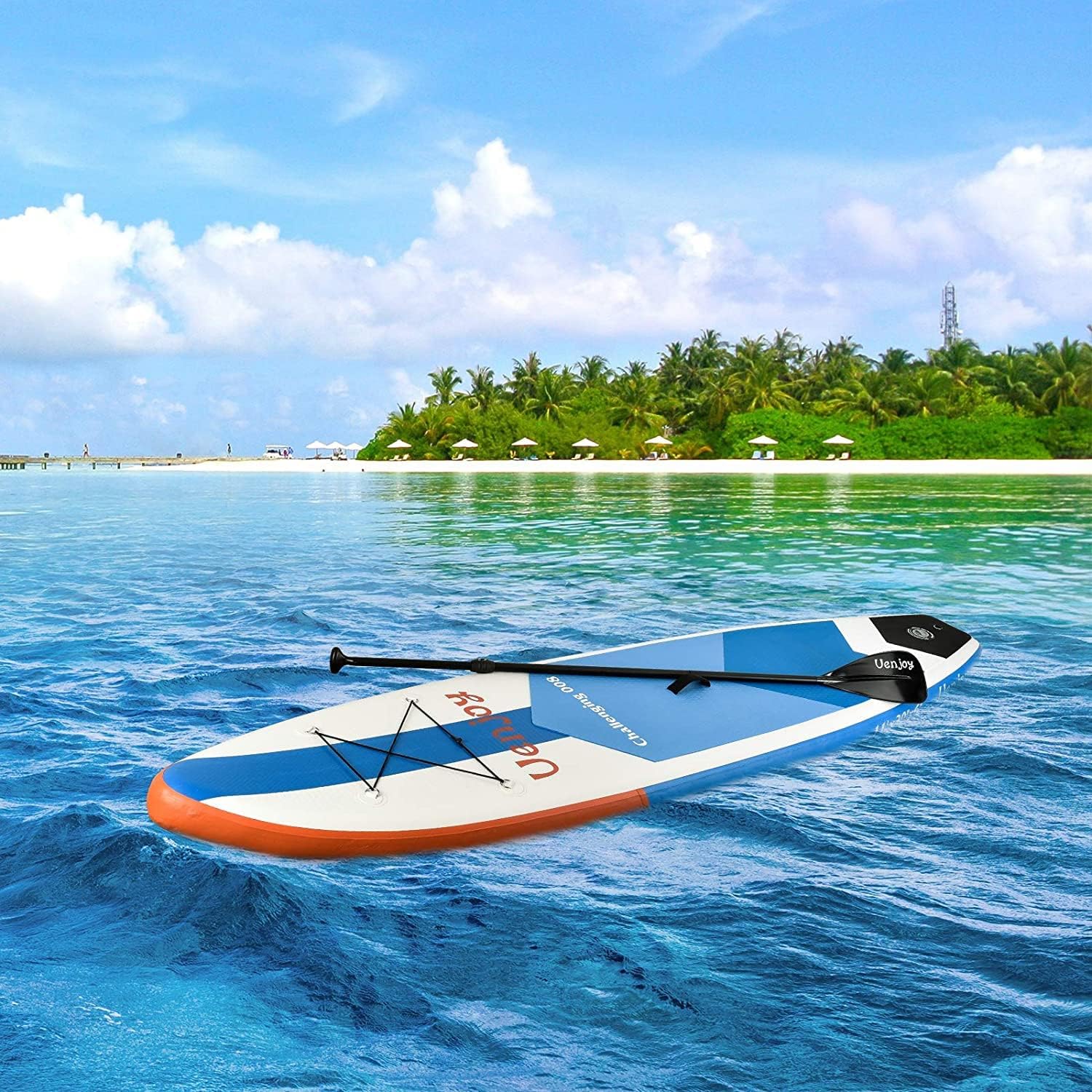 Uenjoy Inflatable Sup 11'30"x6" All Around Paddle Board, W/Full Accessories, Perfect for Yoga Fishing Touring
