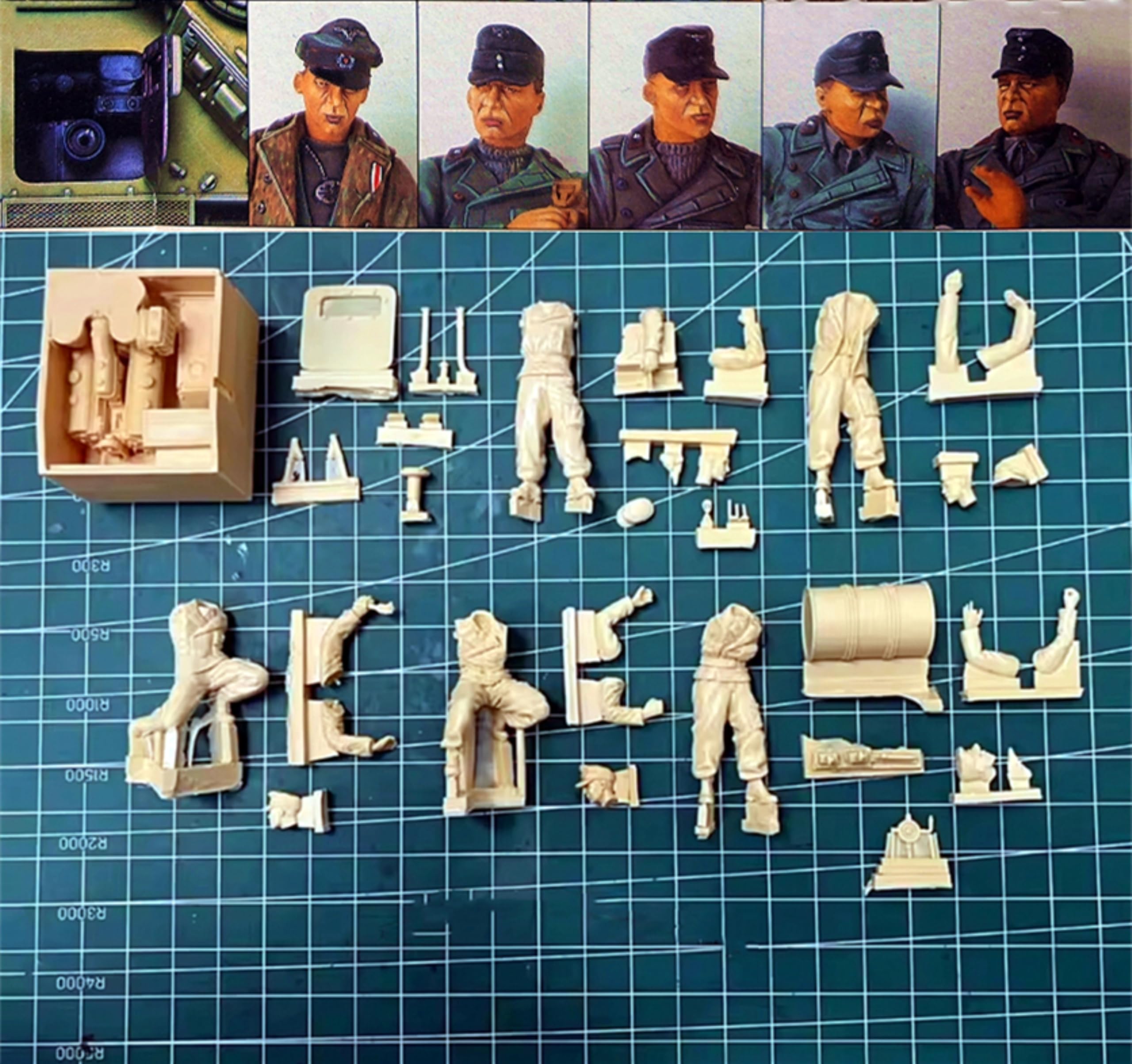 TRUEGRIS 1/35 WWII German Tank Soldier Resin Model Kit Unpainted and Unassembled (5 people, no tank) //k5w2J19