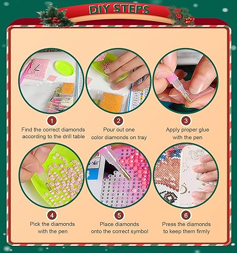 Miniatura 6 de Kits de pintura de diamantes de Navidad kit de arte de diamante de invierno para adultos taladro redondo completo pintura con diamante para regalo