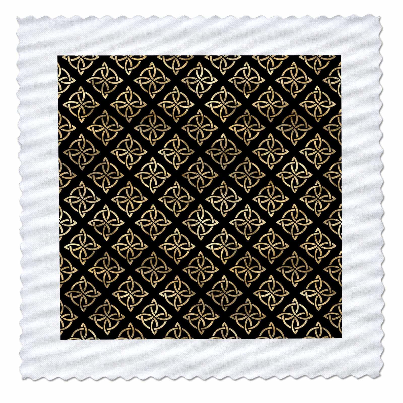 16x16 inch Quilt Square - Chic Image of Gold Celtic Knots Pattern Patterns