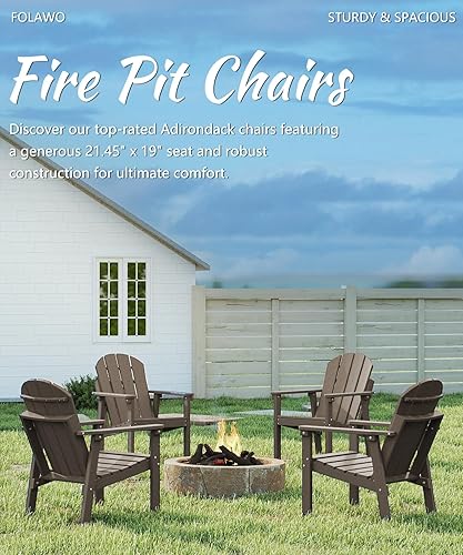 Miniatura 7 de Adirondack - Juego de 2 sillas Adirondack de polietileno de alta densidad para todo tipo de clima, sillas Adirondack de plástico de gran tamaño para