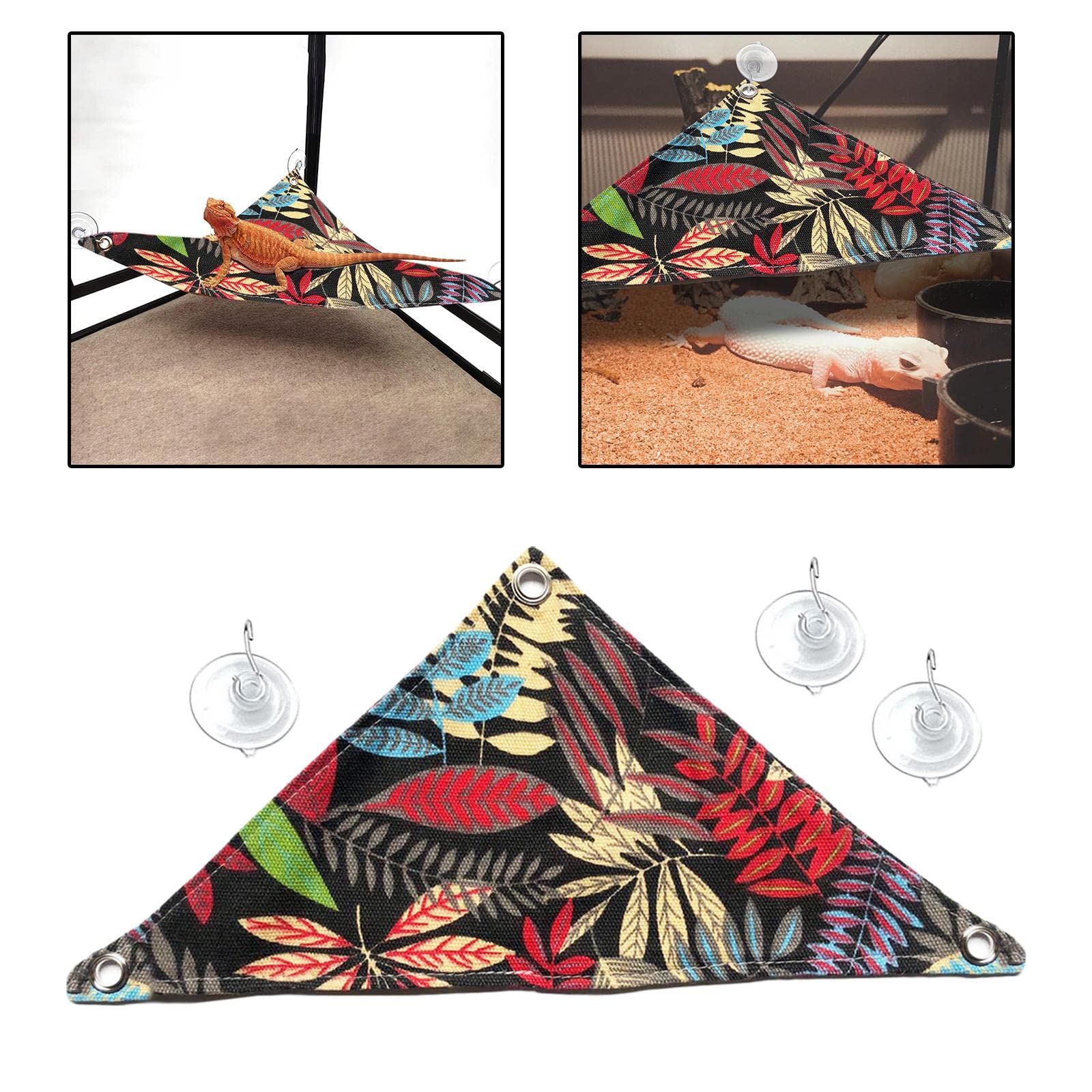 Reptiles Lagartos Serpientes Hamaca Tumbona Escalera Accesorios Cama Colgante Juguetes Negro L, 4 Piezas