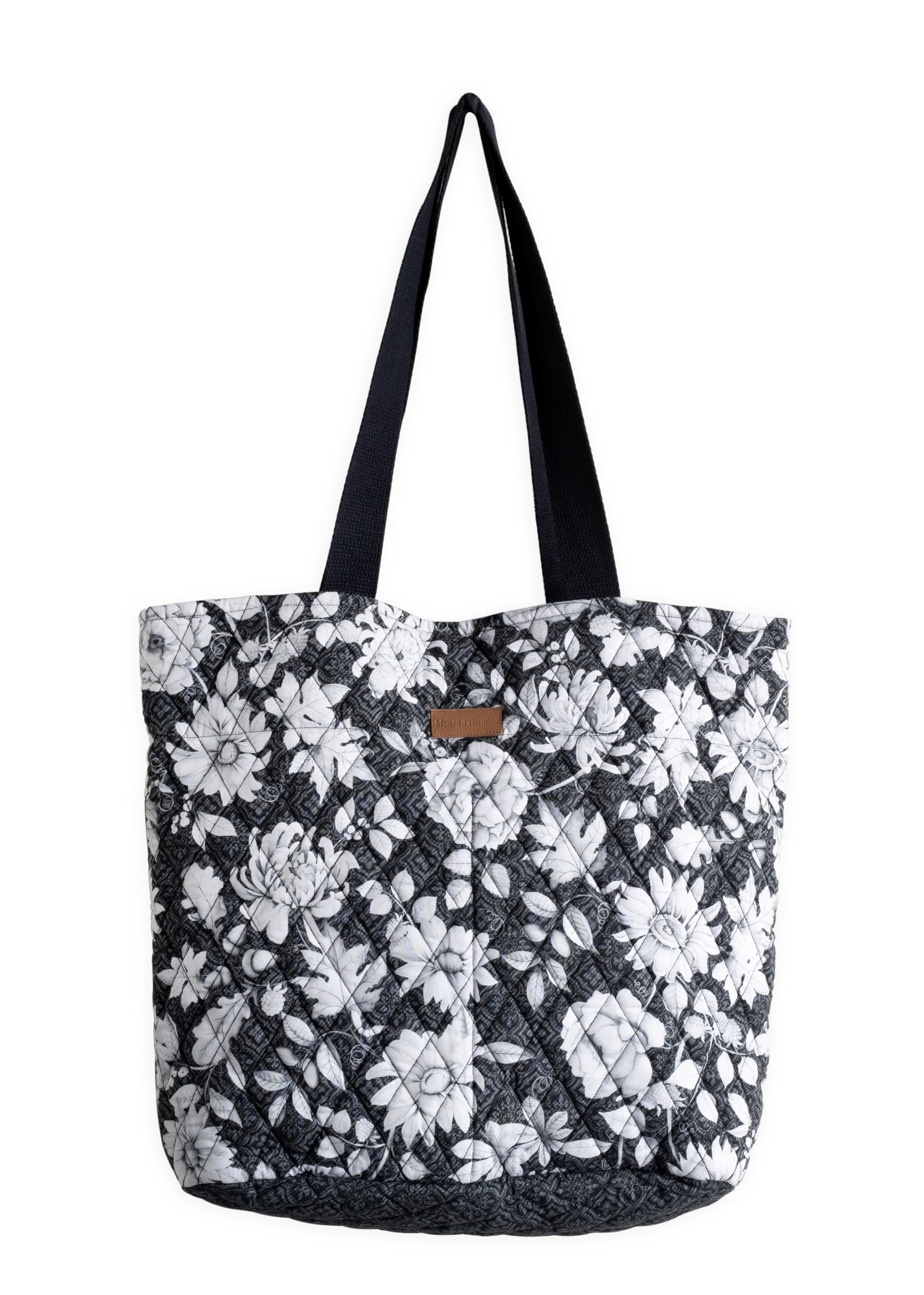 Maison d' Hermine Shopping Bags Cotton Quilted Tote Bag Zipper Pockets Small Pouch Reusable Grocery Bag Valentines Day Gifts