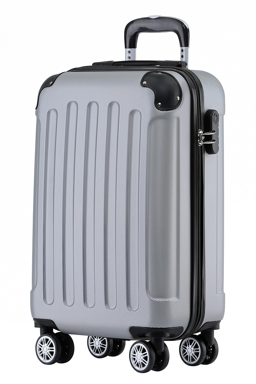 BEIBYE Hartschalenkoffer aus ABS, Reisekoffer mit 4 Zwillingsrollen und Zahlenschloss, Leichter Trolley Koffer mit Teleskopgriff, Handgepäck 55 cm sowie 66 cm und 76 cm, Koffer in 20 Farben